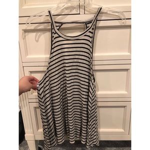 High neck striped tank top